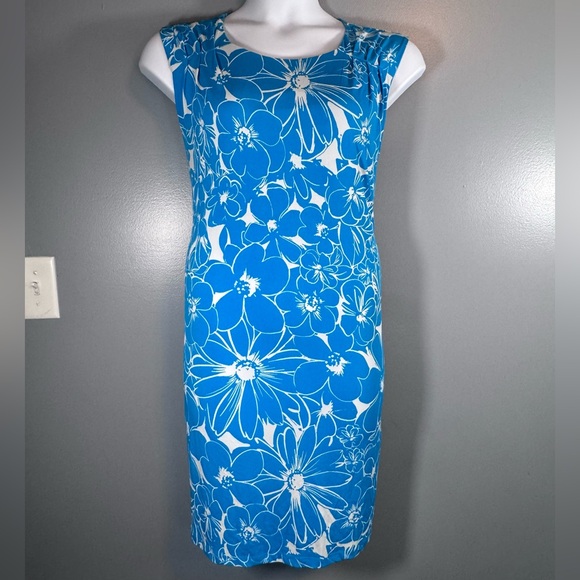 George Blue Floral Sleeveless Shift Dress XL (16–18) - Picture 3 of 13